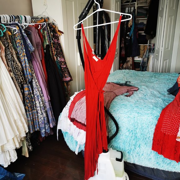 Red Wrap Dress - Picture 4 of 5